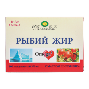 Рыбий жир Миррола с маслом шиповника капсулы 370мг №100