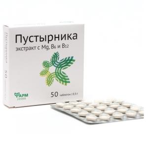 Пустырника экстракт с Mg B6 B12 таблетки 0,5г №50