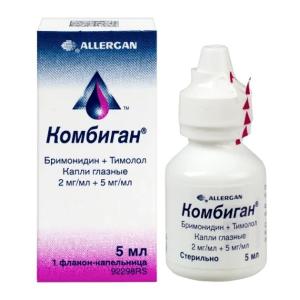 Комбиган капли глазные 2мг/мл+5мг/мл флакон-капельница 5мл 