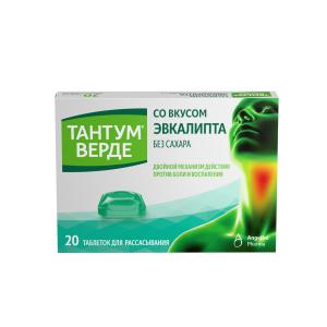 Тантум Верде таблетки для рассасывания со вкусом эвкалипта 3мг №20