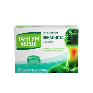 Тантум Верде таблетки для рассасывания со вкусом эвкалипта 3мг №40