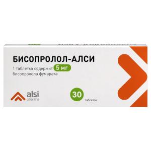 Бисопролол-АЛСИ таблетки покрытые плёночной оболочкой 5мг №30