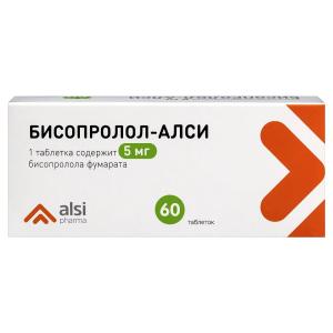 Бисопролол-АЛСИ таблетки покрытые плёночной оболочкой 5мг №60