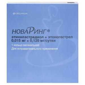 НоваРинг кольцо вагинальное 0.015мг+0.120 мг/сутки №1