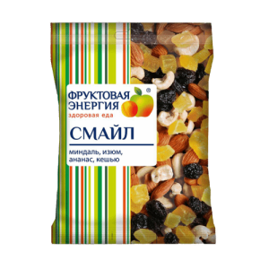 Фруктовая энергия смесь фруктово-ореховая смайл 50г (отпуск 6шт)