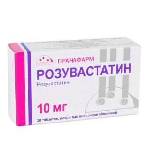Розувастатин таблетки покрытые плёночной оболочкой 10мг №30