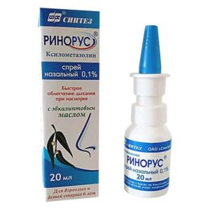 Ринорус спрей назальные 0,1% 20мл