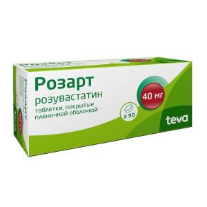 Розарт таблетки покрытые плёночной оболочкой 40мг №90