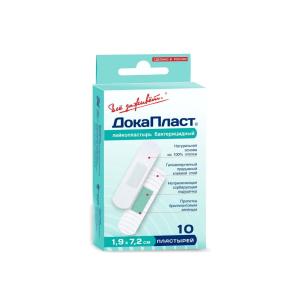 ДокаПласт с мирамистином лейкопластырь антимикробный на нетканной основе 1,9х7,2см №10