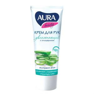 Крем для рук aura beauty увлажняющий с глицерином и экстр. алоэ 75мл
