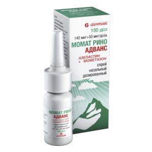 Момат Рино Адванс спрей назальный дозированный 140мкг+50мкг/доза флакон 150 доз