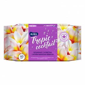 Салфетки влажн. аура tropic cocktail с антибакт.эффектом №60 (арт.05454)