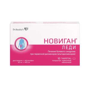 Новиган Леди таблетки покрытые плёночной оболочкой 80мг+400мг №10