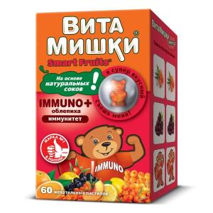 ВитаМишки Smart Fruits Immuno+ облепиха пастилки жевательные массой 2,5г №60