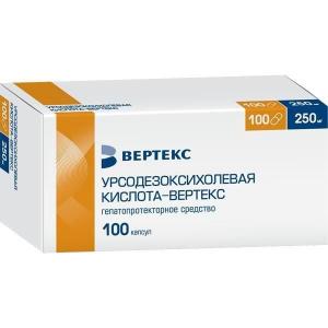 Урсодезоксихолевая кислота-Вертекс капсулы 250мг №100