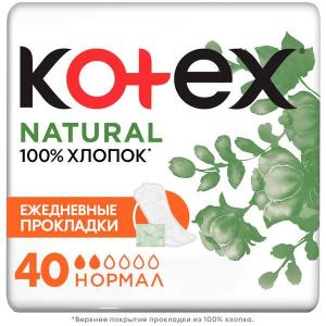 Котекс Natural ежедневные прокладки нормал №40