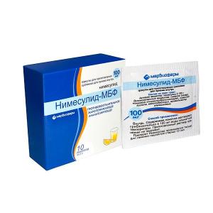 Нимесулид-МБФ гранулы для приготовления суспензии для приёма внутрь 100мг пакеты 2г №10