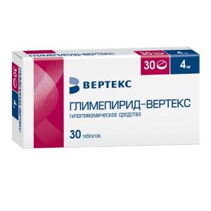 Глимепирид-Вертекс таблетки 4мг №30