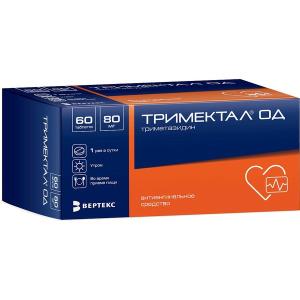 Тримектал ОД таблетки с пролонгированным высвобождением, покрытые плёночной оболочкой 80мг №60