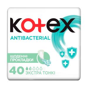 Котекс Антибактериальные ежедневные прокладки экстра тонкие №40