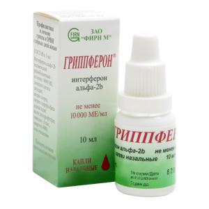 Гриппферон капли назальные 10000МЕ/мл флакон 10мл