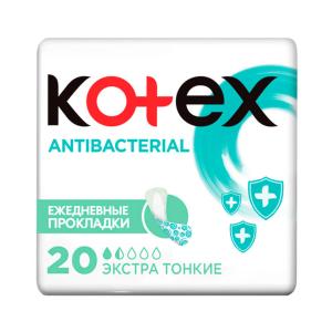 Котекс Антибактериальные ежедневные прокладки экстра тонкие №20