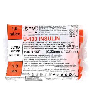 Шприц одноразовый 3-х компонентный инсулиновый SFM 1мл №1