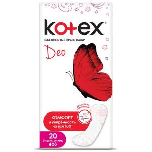 Котекс Deo прокладки ежедневные ультратонкие №20