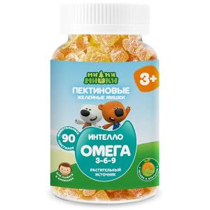 Ми-ми-мишки Пектиновые фруктовые жевательные пастилки Омега 3-6-9 в форме мишек желейные массой 2г №90