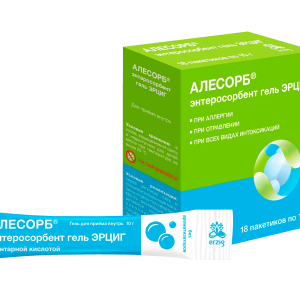 Алесорб энтеросорбент гель Эрциг гель для приема внутрь пакетики 10г №18