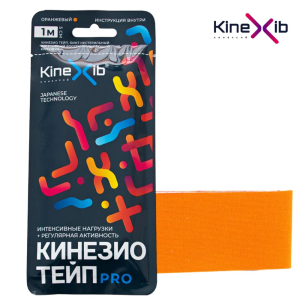 Кинексиб Кинезио тейп PRO бинт нестерильный адгезивный восстанавливающий оранжевый 1мх5см