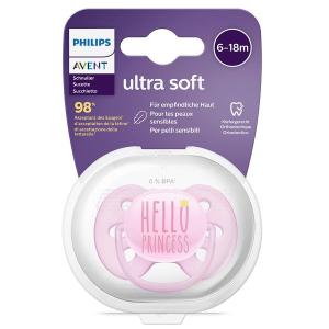 Авент ultra soft пустышка силиконовая для девочек 6-18месяцев SCF529/01 с футляром №1