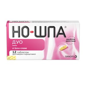Но-шпа Дуо таблетки 40мг+500мг №12