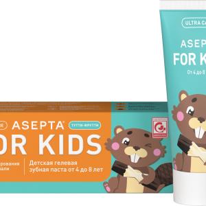 Асепта Kids Вкус Тутти-фрутти детская гелевая зубная паста от 4 до 8 лет туба 50мл