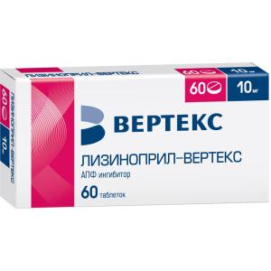 Лизиноприл-Вертекс таблетки 10 мг №60