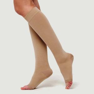 Чулки компрессионные до колена с открытым мыском I класс компрессии Г1(П)-К кремовые размер 1