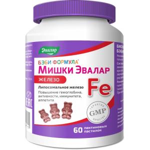 Бэби формула Мишки железо пастилки жевательные 2,5г №60 