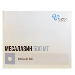 Месалазин таблетки кишечнорастворимые покрытые оболочкой 500мг №100
