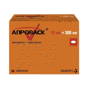 Апроваск таблетки покрытые плёночной оболочкой 10мг+300мг №56