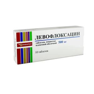 Левофлоксацин таблетки покрытые плёночной оболочкой 500мг №10 