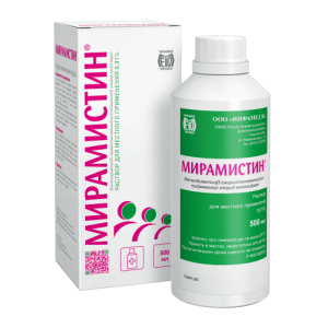 Мирамистин раствор для местного применения 0,01% флакон 500мл