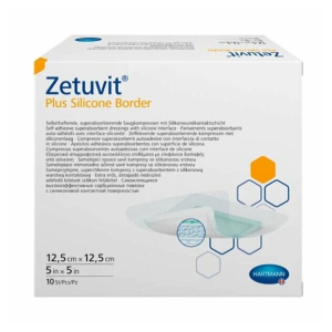 Цетувит Плюс Силикон Бордер повязка самоклеящаяся суперабсорбирующая стерильная 12,5х12,5см №10